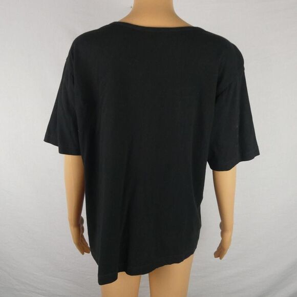 Casey Coleman Vintage Embroidered Beaded Ladybug Daisy Flower T Shirt Black Md - Picture 9 of 10